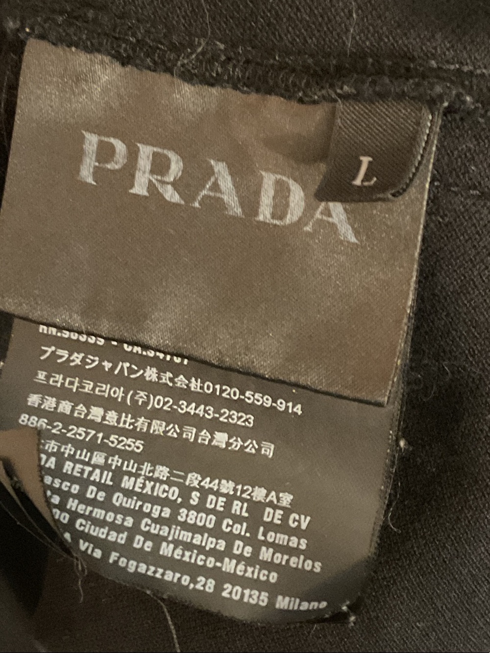 Prada Large Men’s Black Polo with White Contrast Trim - Picture 7 of 9